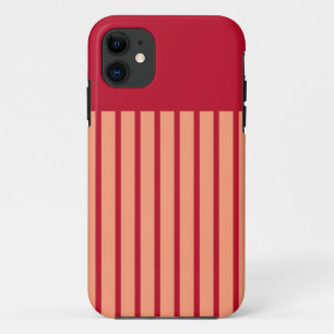 レトロ赤パタストライプのーン iPhone 11 ケース