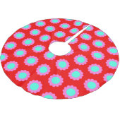 レトロ赤ポップ・アートの花柄60sボモダンホスタイル ブラッシュドポリエステルツリースカート (アングル)