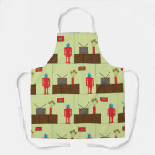 レトロ赤ロボット エプロン (正面)