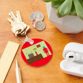 レトロ赤ロボット キーホルダー