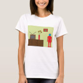 レトロ赤ロボット Tシャツ (正面)