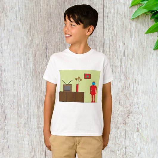 レトロ赤ロボット Tシャツ