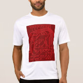 レトロ赤回路基板テクパターン Tシャツ (正面)