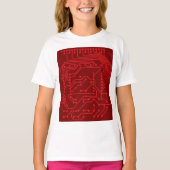レトロ赤回路基板テクパターン Tシャツ (正面)