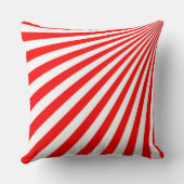 レトロ赤太陽光線の背景 クッション (裏面)