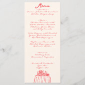 レトロ赤書手描予測できなおもしろい結婚 メニュー (正面)