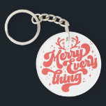 レトロ赤白メリーすべて聖降誕祭 キーホルダー<br><div class="desc">レトロメリーは全てメリークリスマス！このデザインは季節に合う！休日でも休日でも、クリスマスの応援を披露する素晴らしい方法だ。自分や友人や家族にクリスマスの祝辞を贈れ！</div>