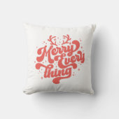 レトロ赤白メリーすべて聖降誕祭 クッション (正面)