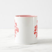 レトロ赤白メリーすべて聖降誕祭 ツートーンマグカップ (中央)