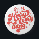 レトロ赤白メリーすべて聖降誕祭 缶バッジ<br><div class="desc">レトロメリーは全てメリークリスマス！このデザインは季節に合う！休日でも休日でも、クリスマスの応援を披露する素晴らしい方法だ。自分や友人や家族にクリスマスの祝辞を贈れ！</div>