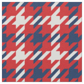 レトロ赤青白千鳥格子の格子模様 ファブリック (クローズアップ)