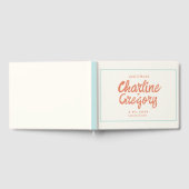 レトロ赤青結婚手書き ゲストブック (全面)