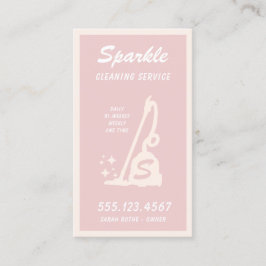 レトロ赤面ピンククリーニングサービスメイド呼び出し コーリングカード