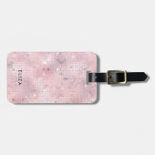 レトロ赤面ピンクディスコ鏡 |モノグラム ラゲッジタグ (正面横)