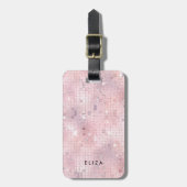 レトロ赤面ピンクディスコ鏡 |モノグラム ラゲッジタグ (正面縦)