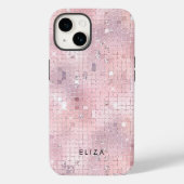 レトロ赤面ピンクディスコ鏡 |モノグラム Case-Mate iPhoneケース (裏面)