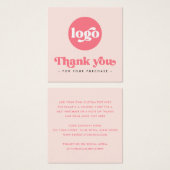 レトロ赤面ピンクビジネス感謝してい挿入カード (正面&裏面)