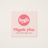 レトロ赤面ピンクビジネス感謝してい挿入カード (正面)