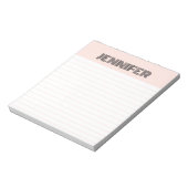 レトロ赤面ピンク(線あり) パーソナライズされた ノートパッド (回転)