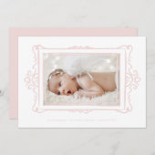 レトロ赤面モダンドードル写真フレーム採用 案内状 (正面/裏面)