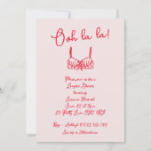 レトロ赤面&レッドハンドドロッドブラランジェリーシャワー 招待状 (正面)