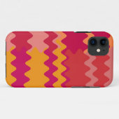 レトロ赤黄褐色の波状のストライプパターン Case-Mate iPhoneケース (裏面(横))