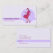 レトロ踊りパープルカスタム名刺 名刺 (正面/裏面)