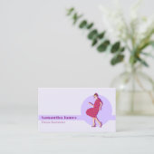 レトロ踊りパープルカスタム名刺 名刺 (スタンド正面)