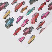 レトロ車とトラックのパターン 薄葉紙 (詳細)