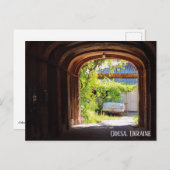 レトロ車とメールボックスOdesa Ukraineはがき ポストカード (正面/裏面)