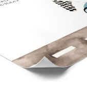 レトロ車に乗ってフォトマイルストーンサイン ポスター (角)