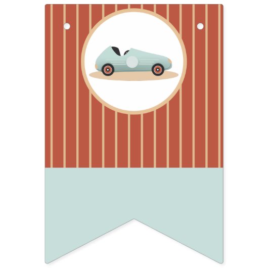 レトロ車のテーマ成長2つの高速バンティングフラグ バンティングフラッグ (第1の旗)