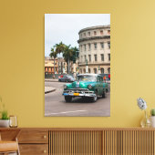 レトロ車のハバナ通り キャンバスプリント (インサイチュ (リビング))