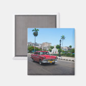 レトロ車のハバナ通り マグネット (正面/裏面)