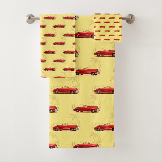 レトロ車のバスルーム用タオルセット バスタオルセット (インサイチュ)