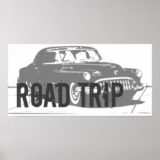 レトロ車のロードトリップのポスター ポスター (正面)