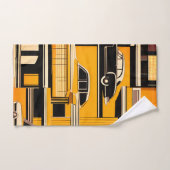 レトロ車の幾何学的マスタードミッドセンチュリー バスタオルセット (ハンドタオル)