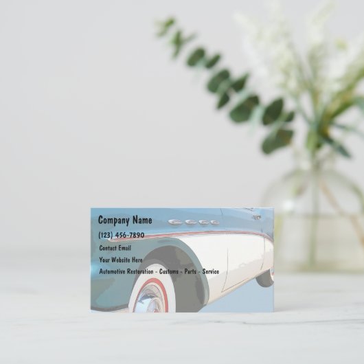 レトロ車の復旧名刺 名刺 (スタンド正面)