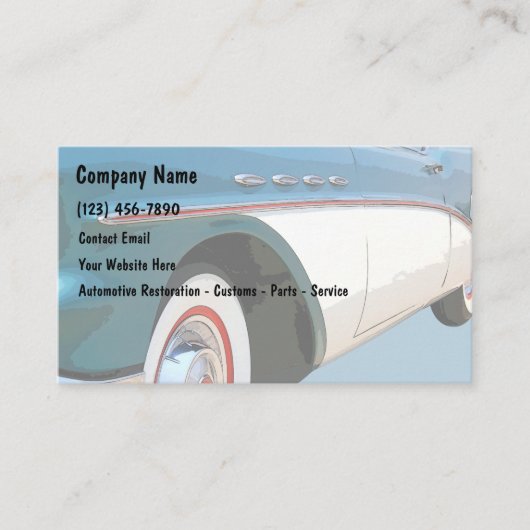 レトロ車の復旧名刺 名刺 (正面)