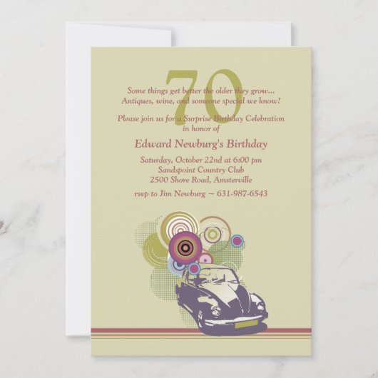 レトロ車の招待状 招待状 (正面)