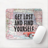 レトロ車オンロードマップマウスパッド マウスパッド (マウス)