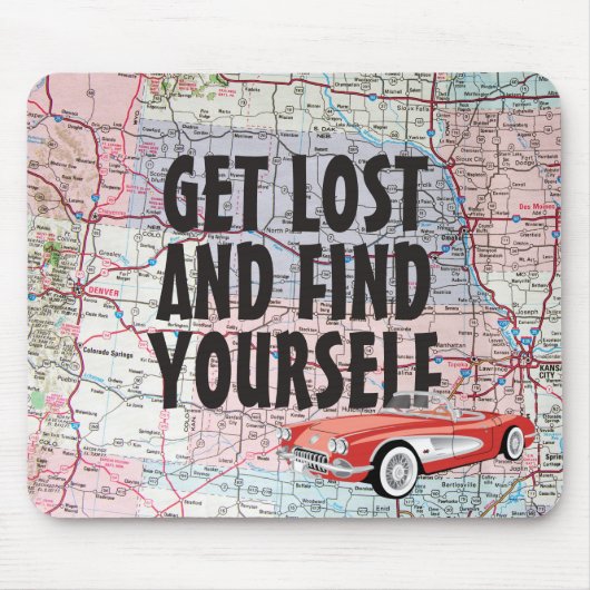 レトロ車オンロードマップマウスパッド マウスパッド (正面)