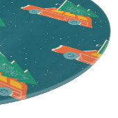 レトロ車クリスマスツリーパターン カッティングボード (角)