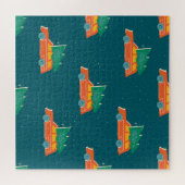 レトロ車クリスマスツリーパターン ジグソーパズル (横)