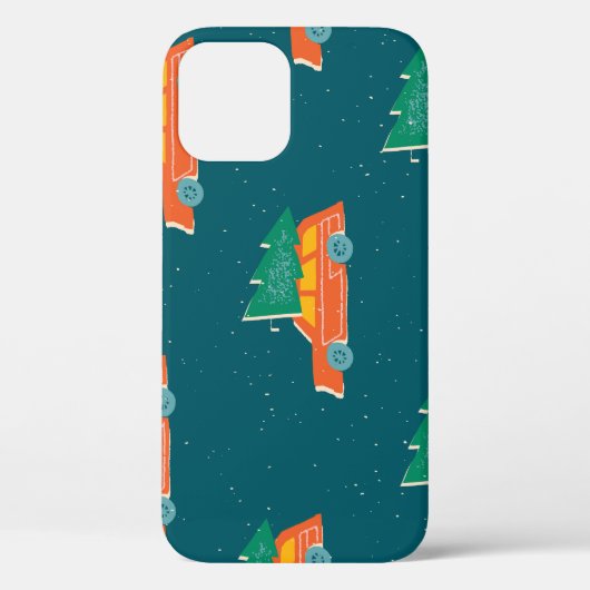 レトロ車クリスマスツリーパターン Case-Mate iPhoneケース (裏面)