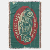 レトロ車デザイン スローブランケット (正面縦)