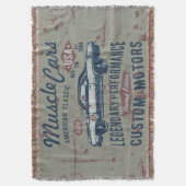 レトロ車デザイン スローブランケット (正面縦)