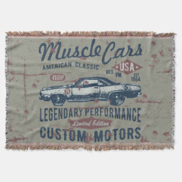 レトロ車デザイン スローブランケット