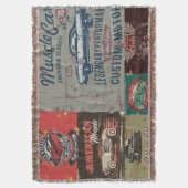 レトロ車デザイン スローブランケット (正面縦)