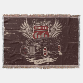 レトロ車デザイン スローブランケット